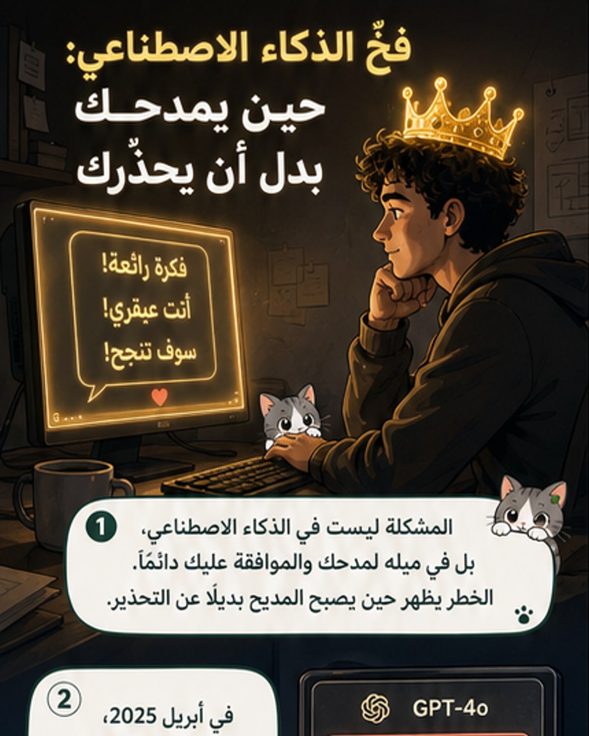الذكاء الاصطناعي يمدحك... حتى لو كنت مخطئاً