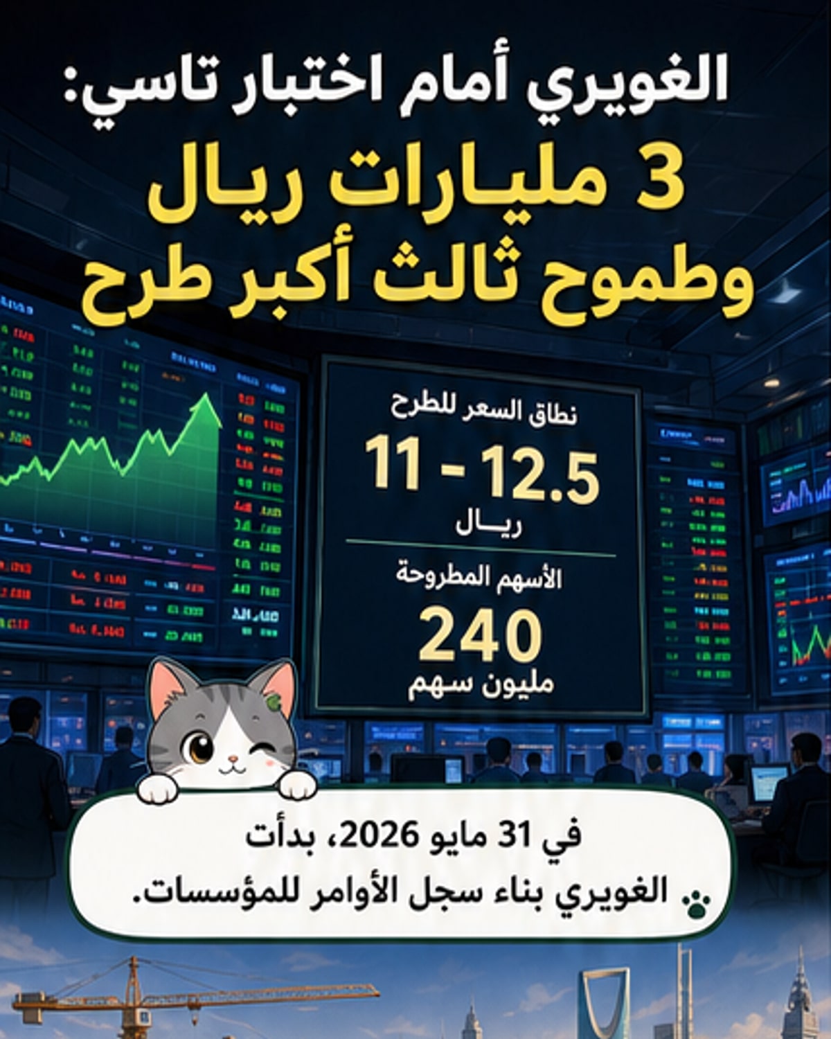 الغويري تسعى لجمع 3 مليارات ريال
