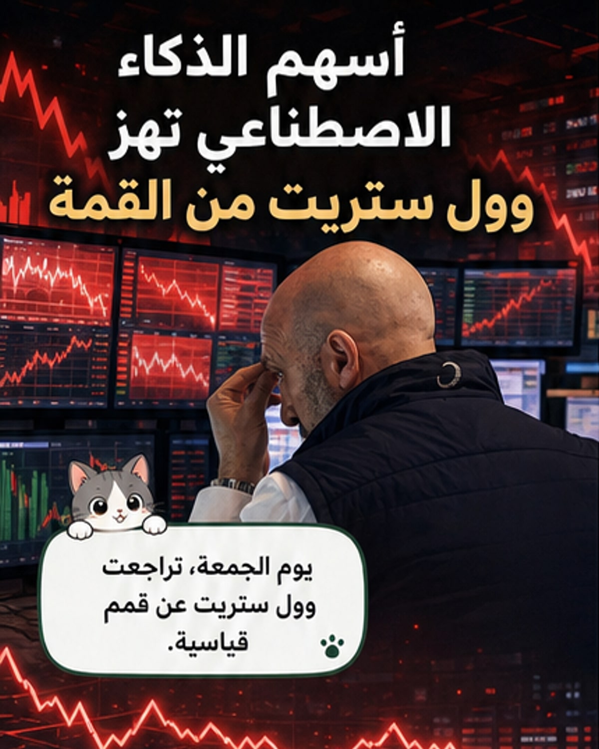 تراجُع وول ستريت بعد ذروة الذكاء الاصطناعي