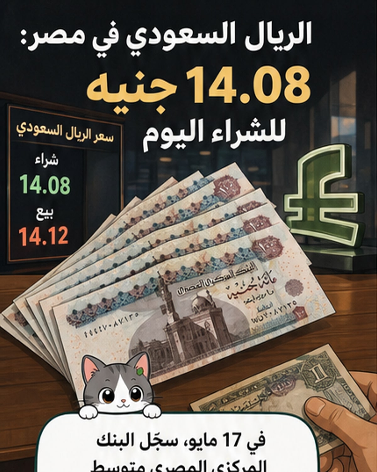 متوسط سعر صرف الريال السعودي في مصر