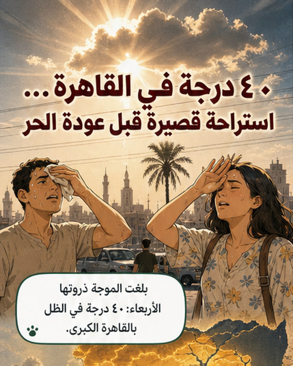موجة حارة تضرب مصر.. ودرجات حرارة تلامس 43