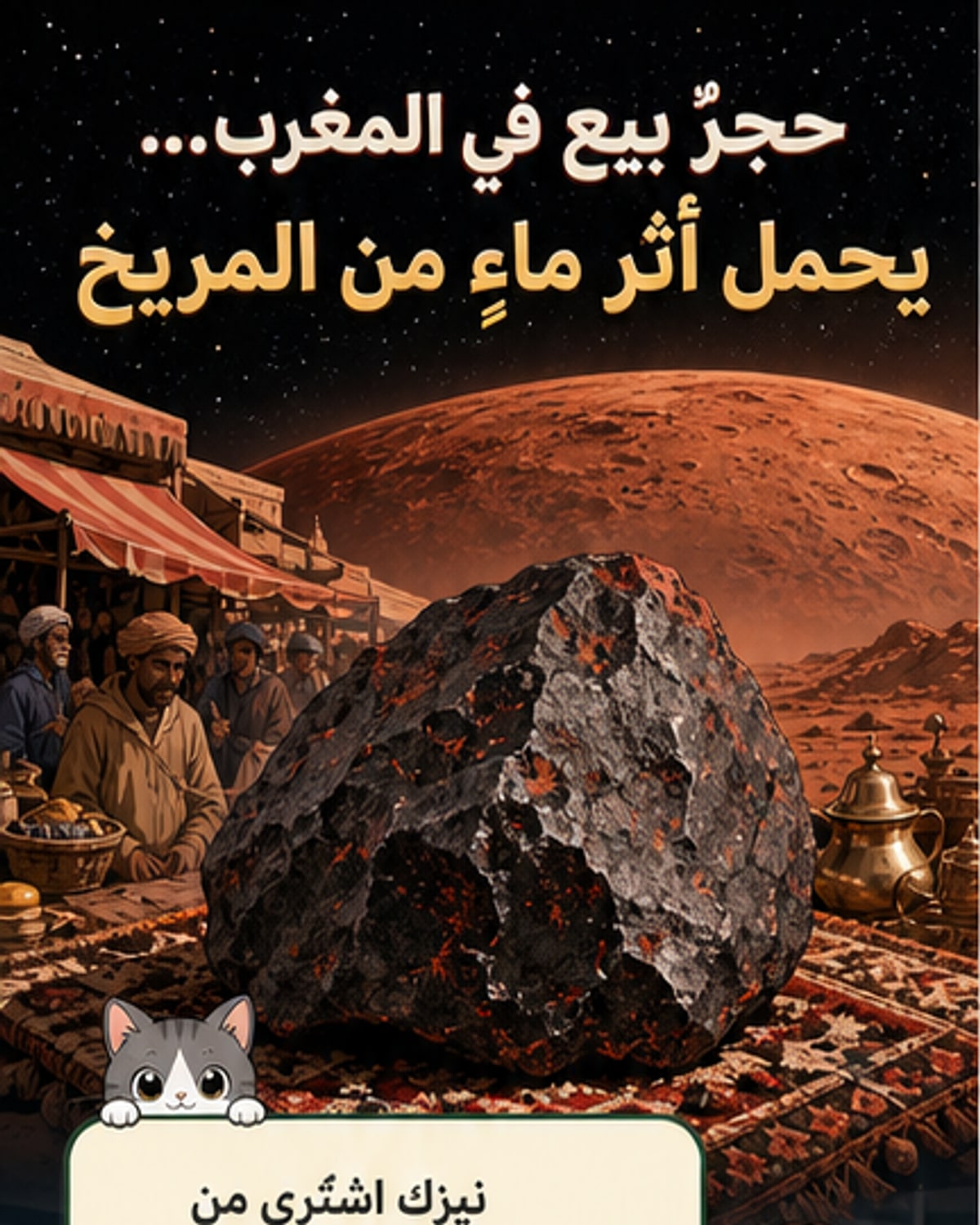 حجرة من المريخ تكشف آثار وجود الماء