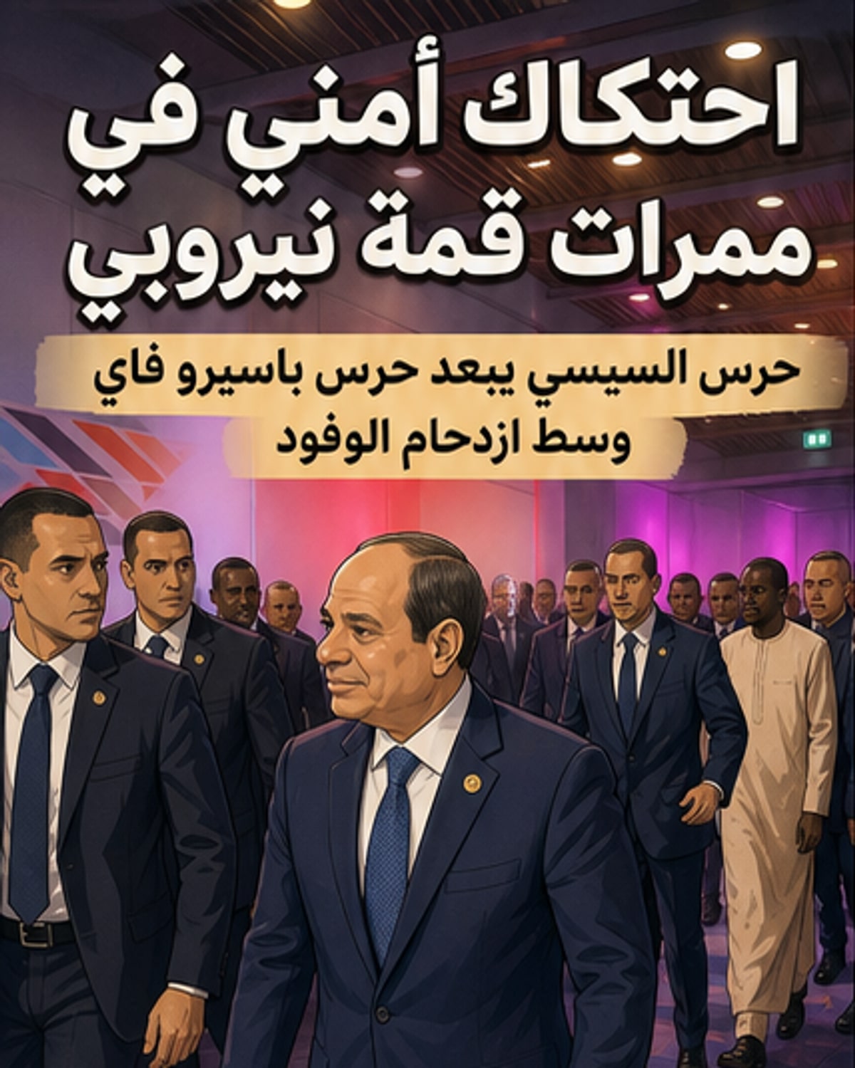 مشادة بين حرس السيسي وفاي في قمة نيروبي