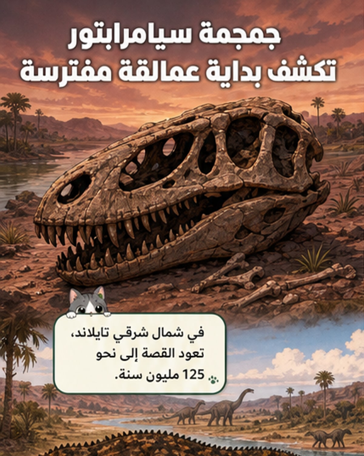 جمجمة ديناصور آسيوي تروي صعود العمالقة