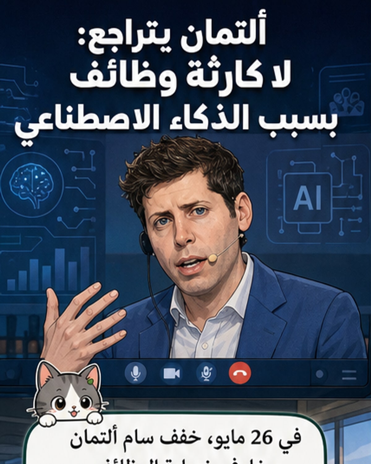 ألتمان: لا كارثة وظائف من الذكاء الاصطناعي