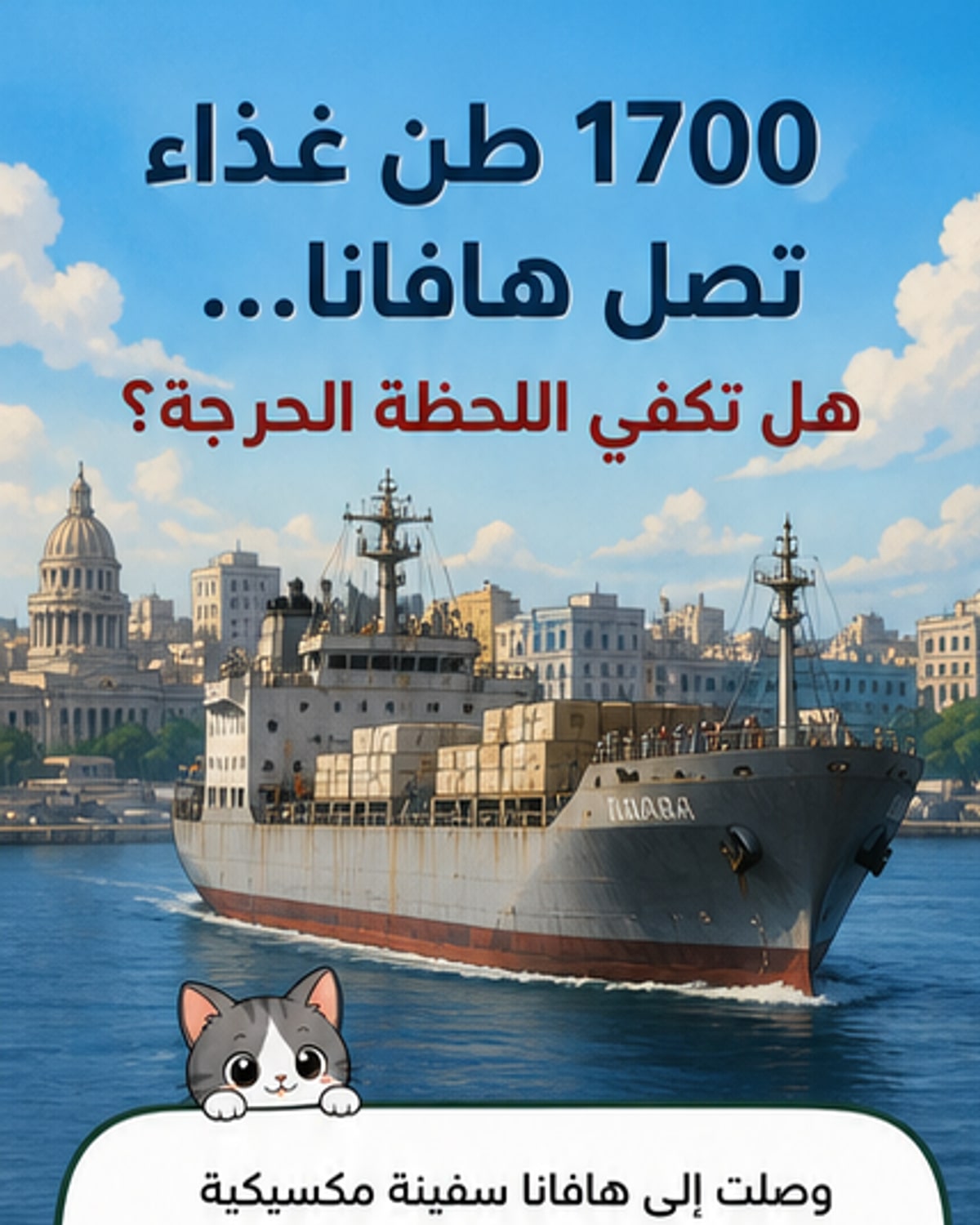 وصول شحنة غذاء جديدة لكوبا