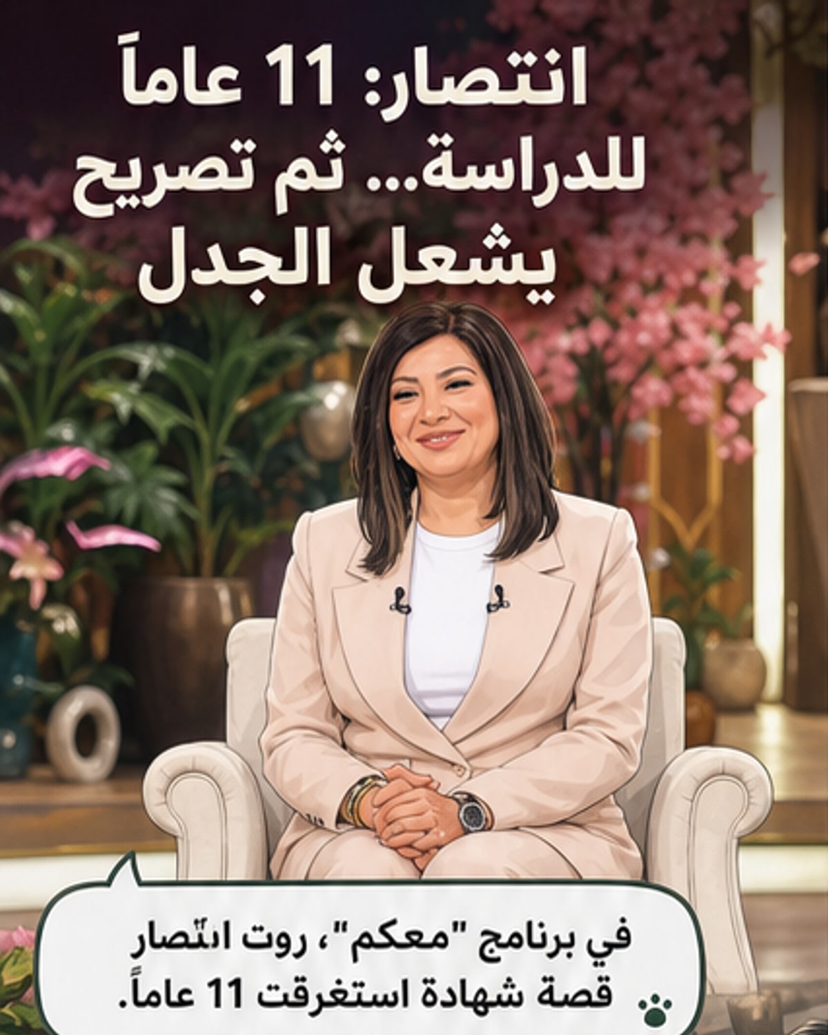 انتصار تثير جدلاً بتصريحها عن عمل المرأة