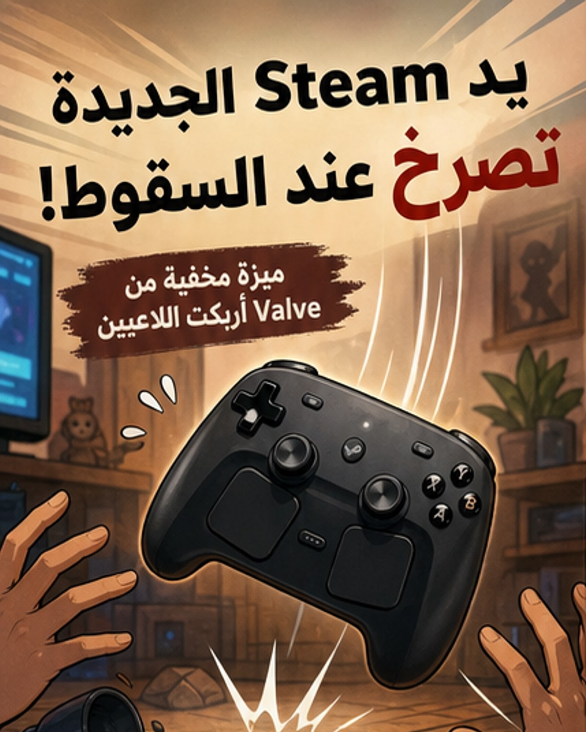 يد تحكم ستيم تصرخ عند السقوط!