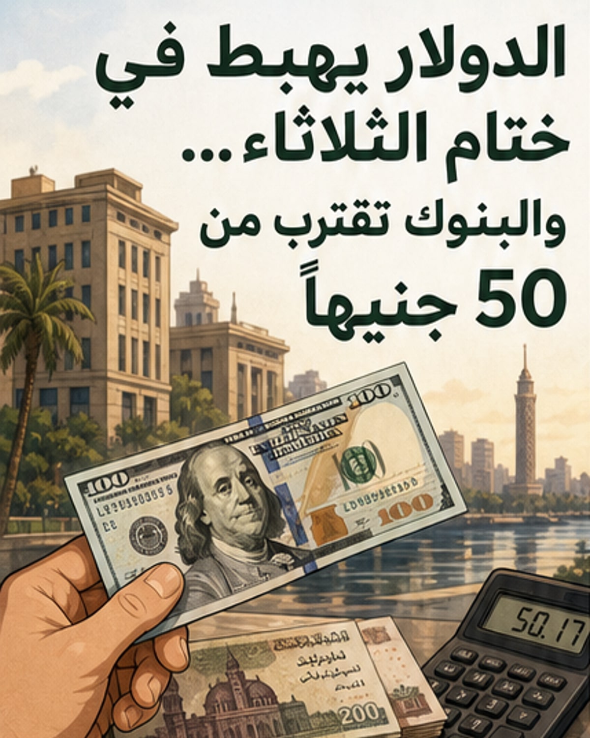 الدولار يتراجع أمام الجنيه في مصر