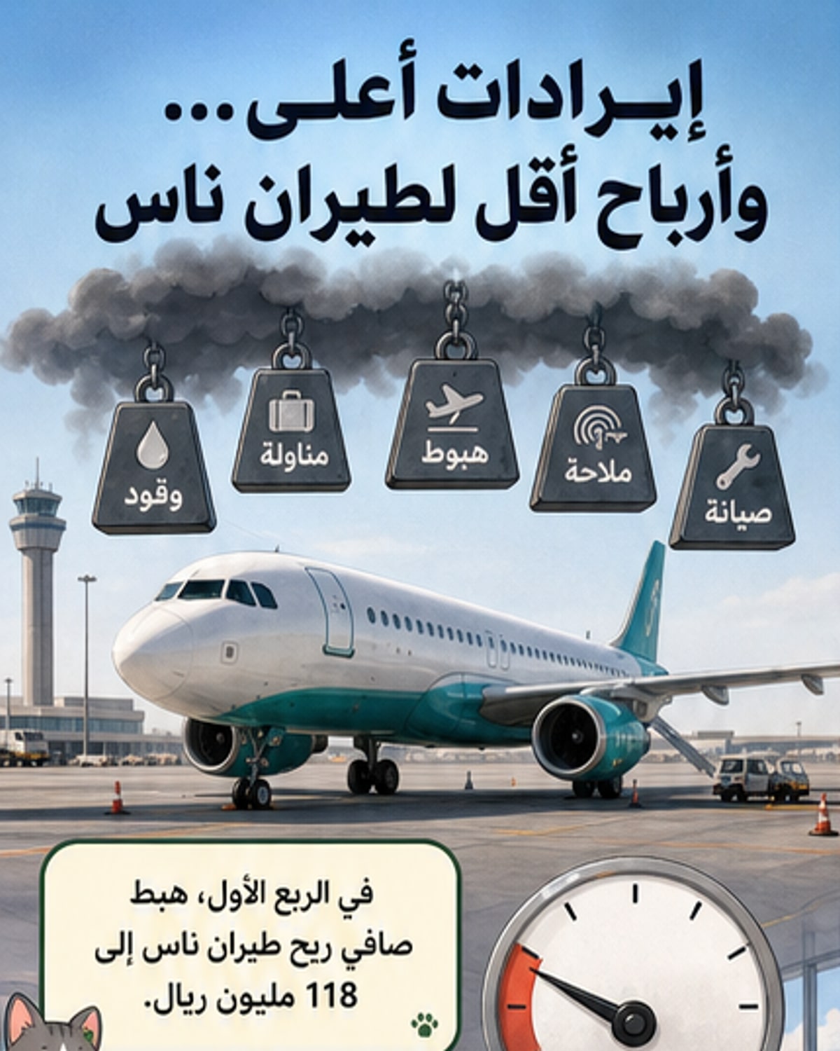 أرباح طيران ناس تنخفض 10%