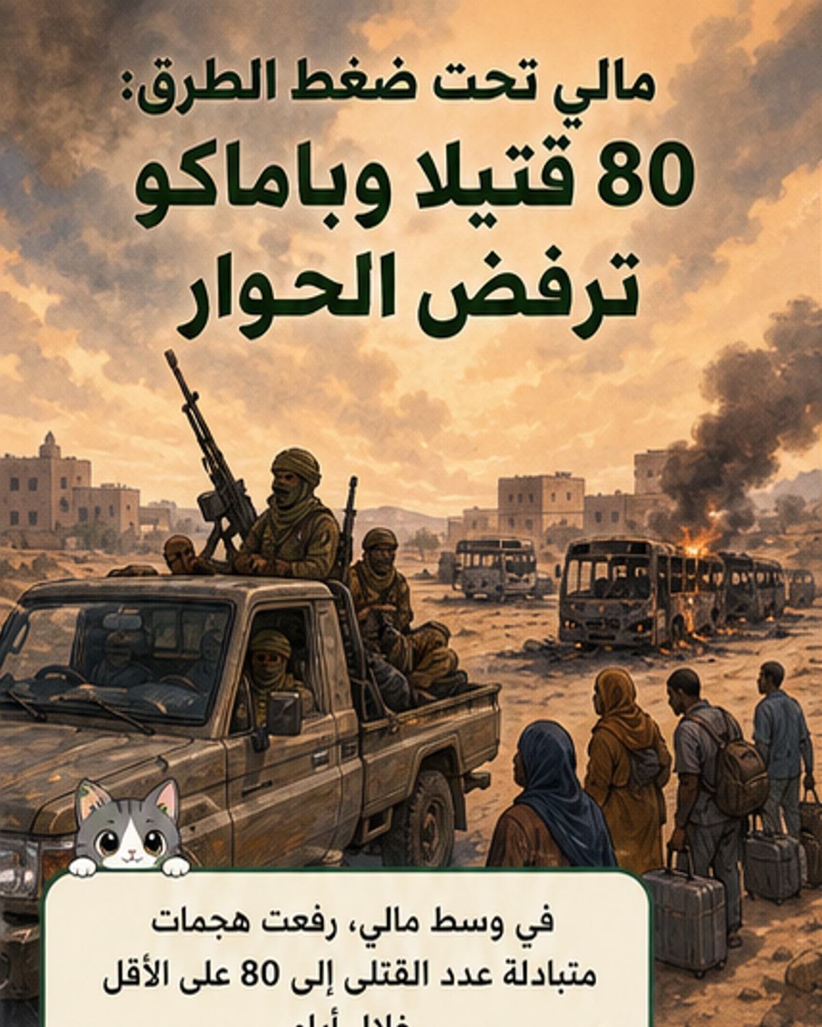 مقتل 80 في هجمات متبادلة بوسط مالي