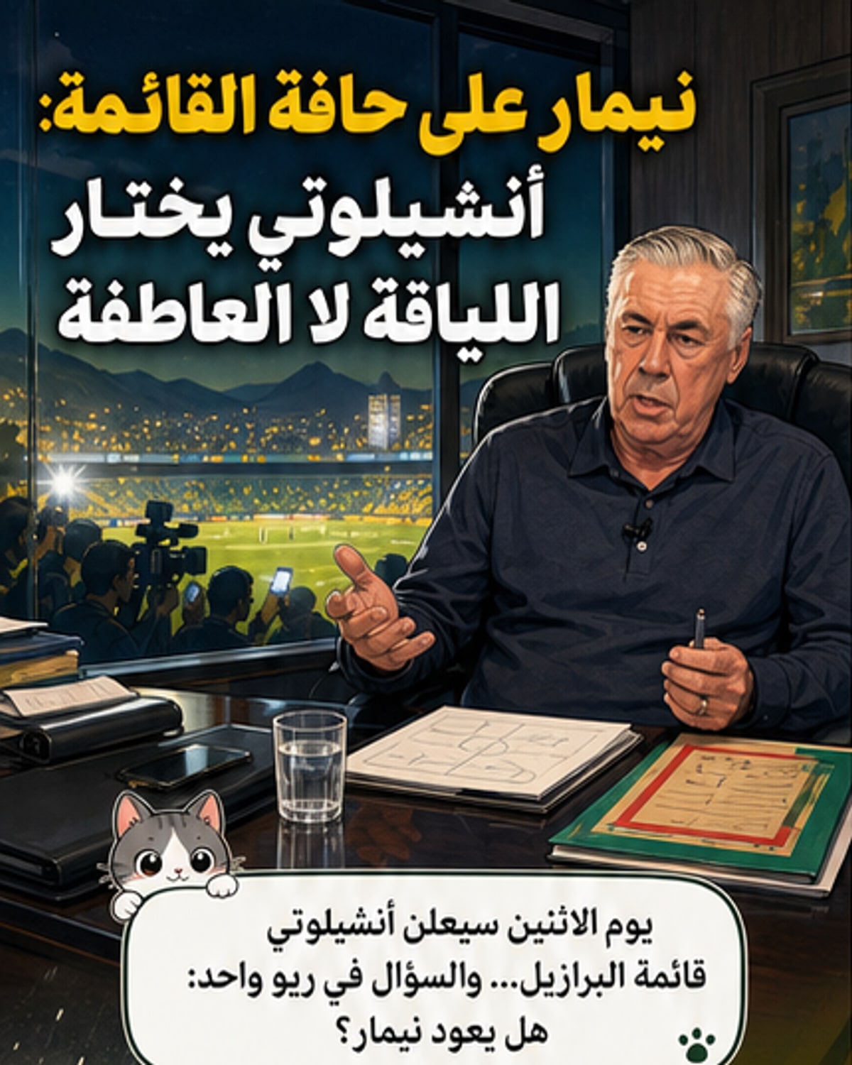 أنشيلوتي يُحدد مصير نيمار في كأس العالم
