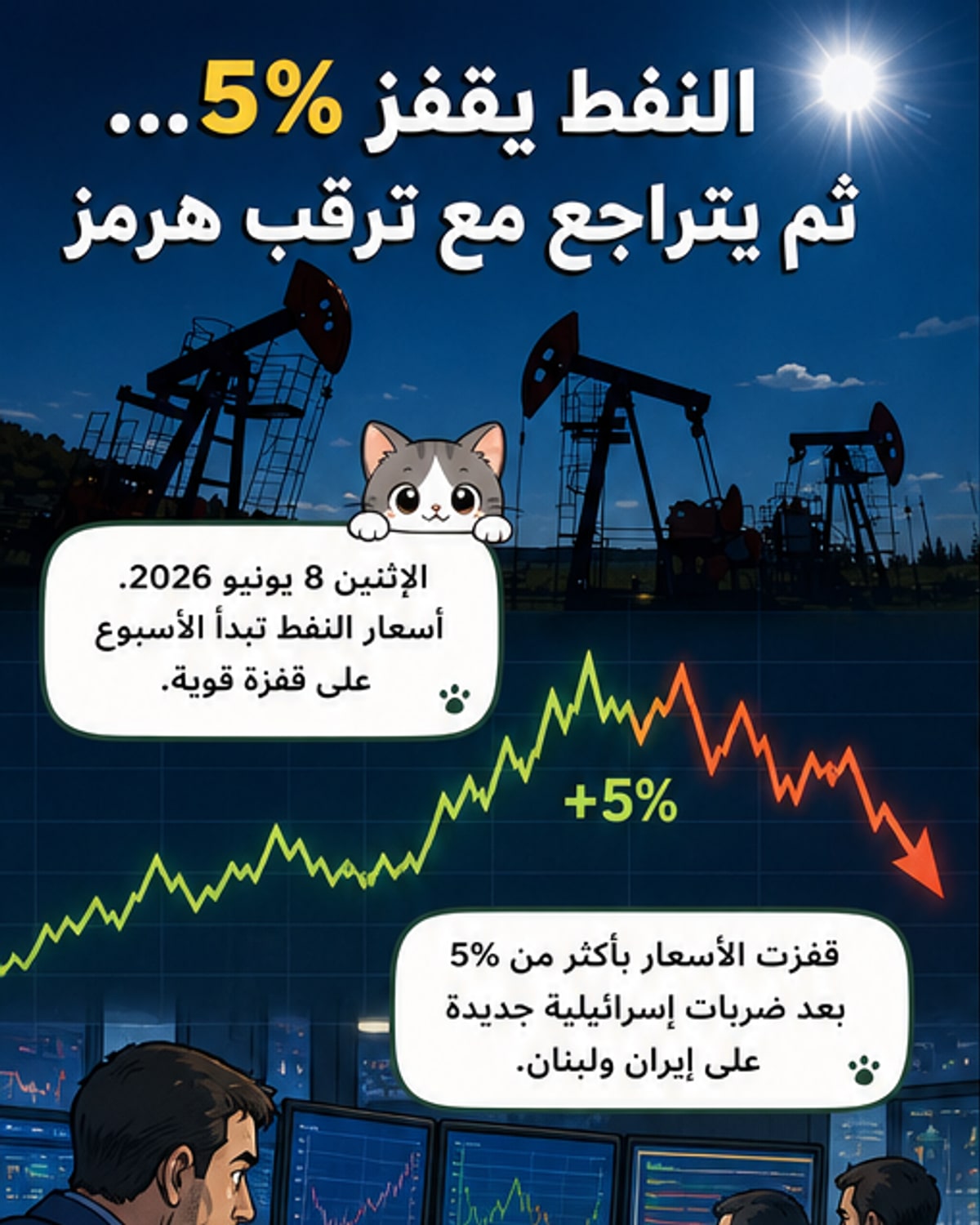 النفط يفقد مكاسبه بعد هجمات إيران وإسرائيل