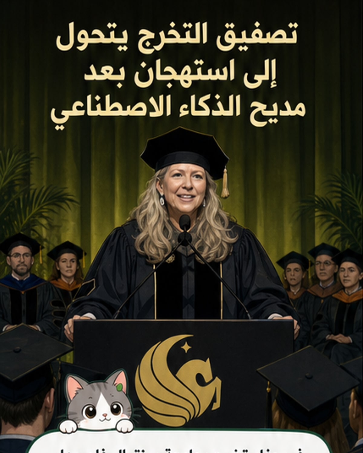 هتافات استهجان ضد مديرة عقارية في حفل تخرج