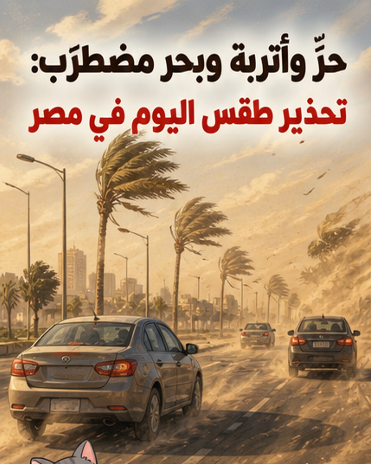 طقس شديد الحرارة مع عواصف ترابية