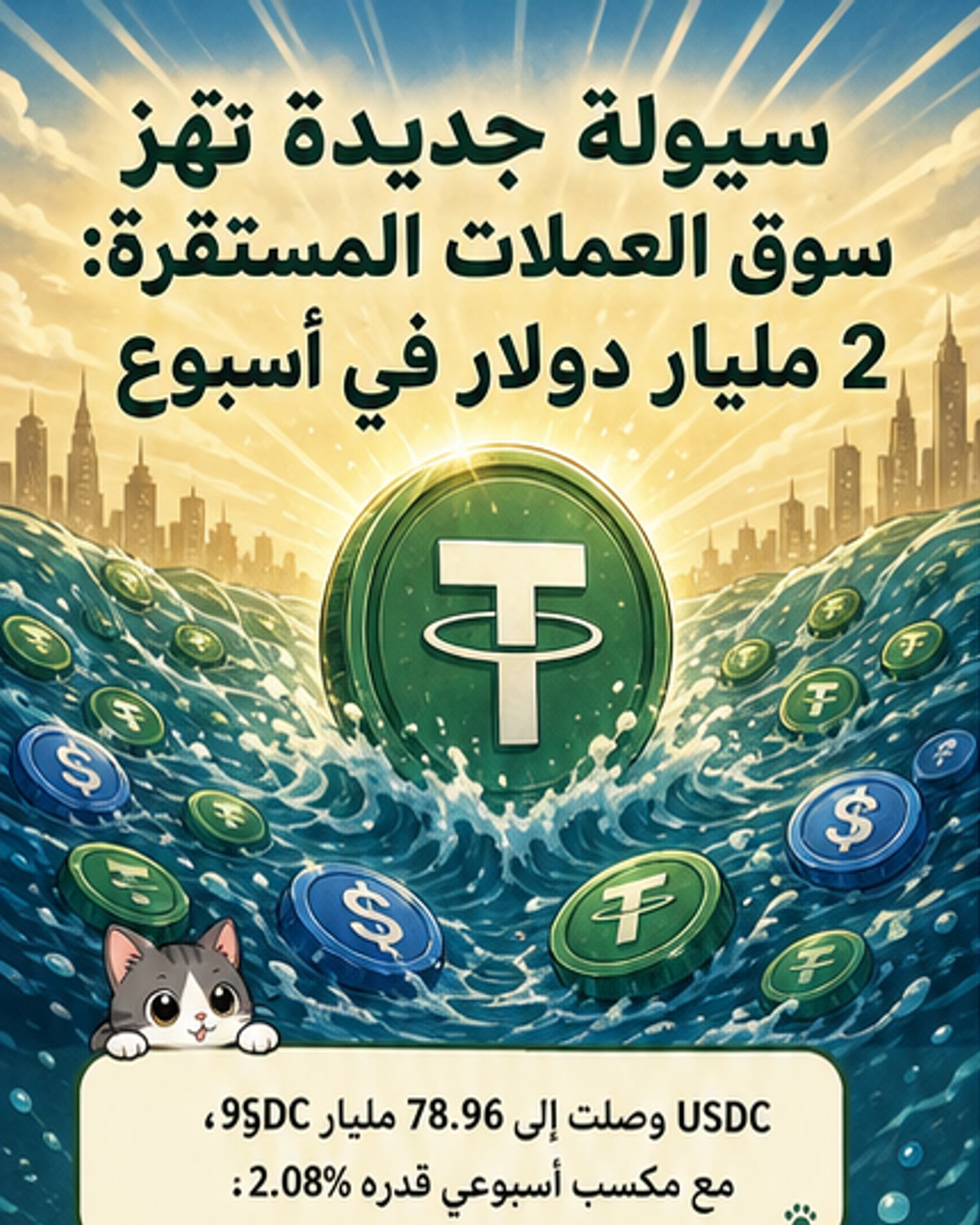 العملات المستقرة تجذب 2 مليار دولار في أسبوع