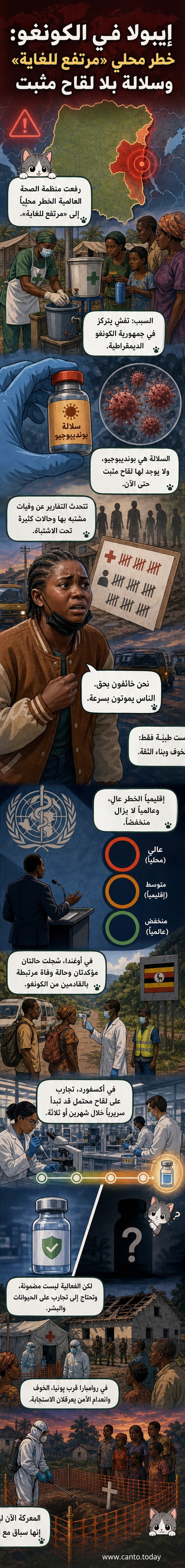 عامل صحي في الكونغو يجهز محطة غسل اليدين لطلاب مدرسة في منطقة تفشي فيروس إيبولا