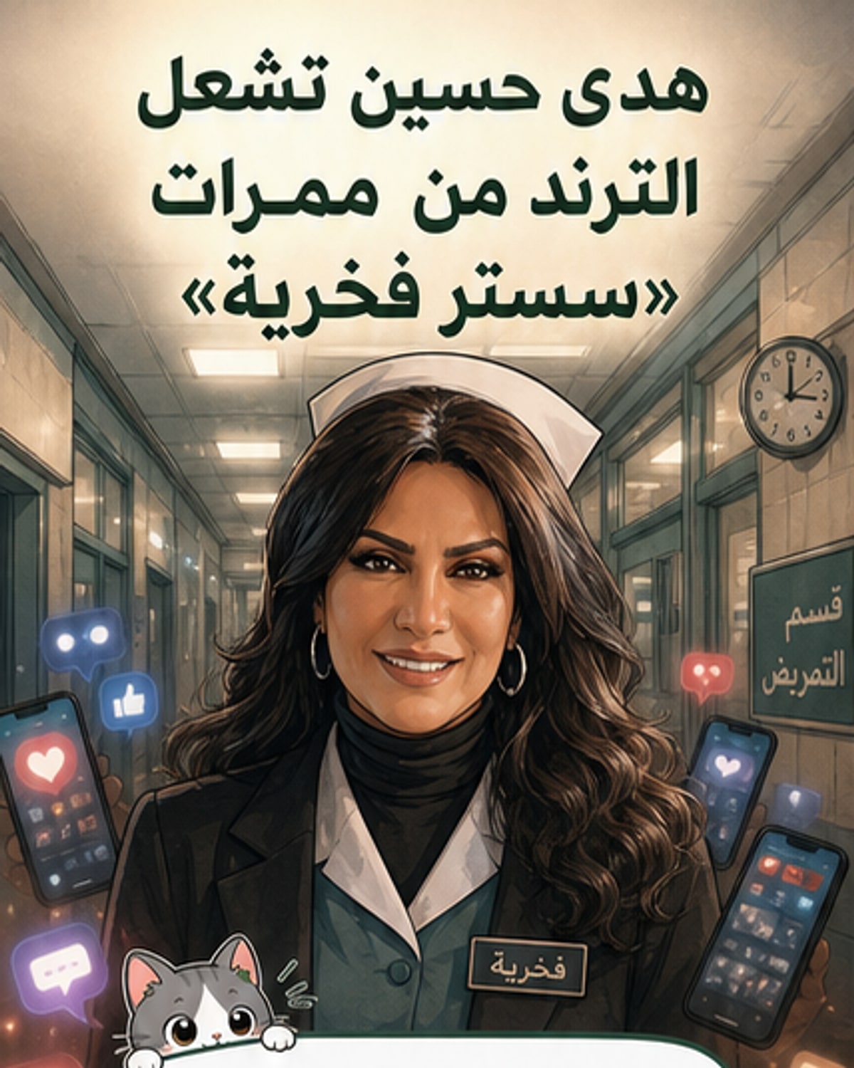 هدى حسين تعود للصدارة بمسلسل تسعيني