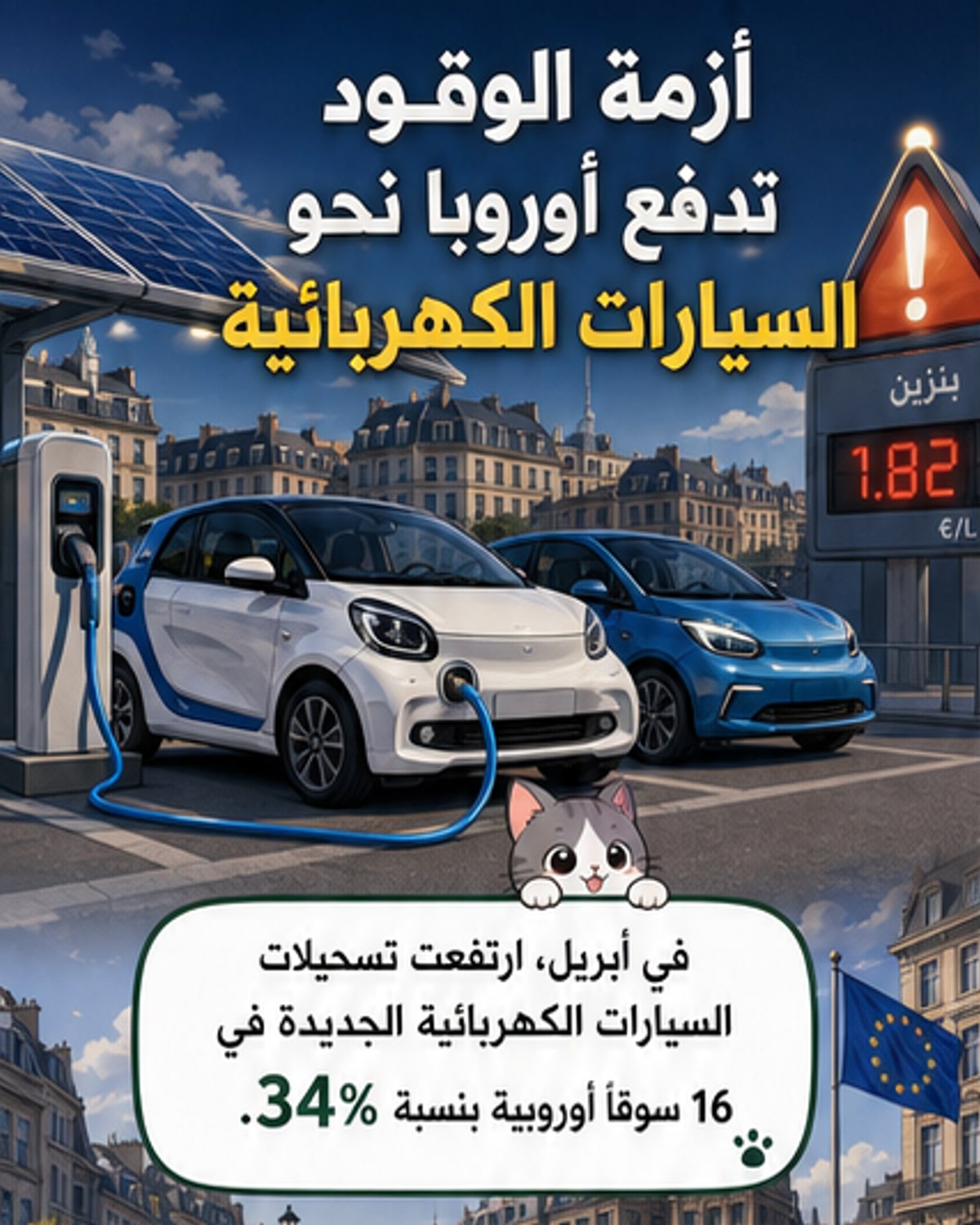 ارتفاع مبيعات السيارات الكهربائية بأوروبا