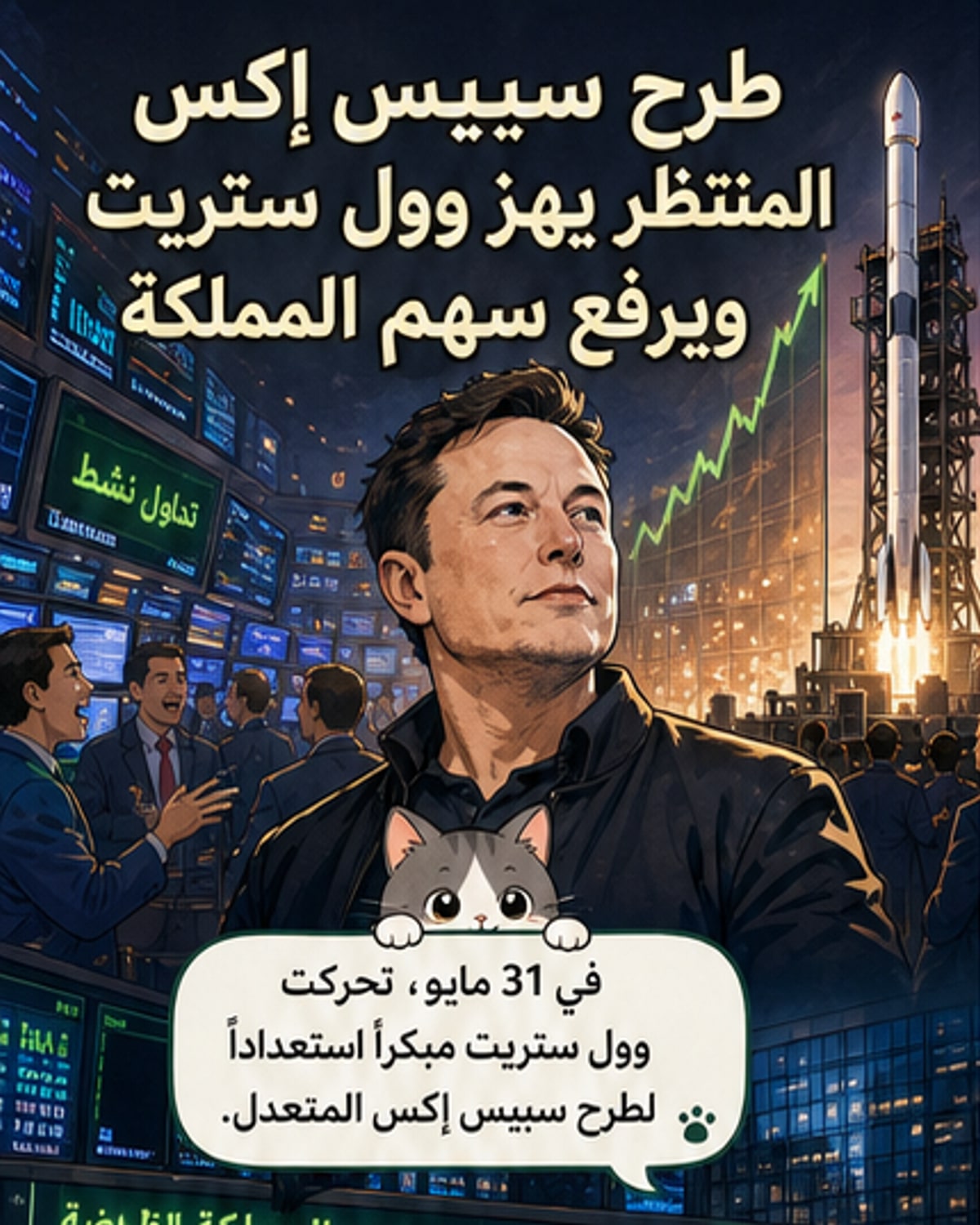 طرح سبيس إكس يرفع سهم المملكة