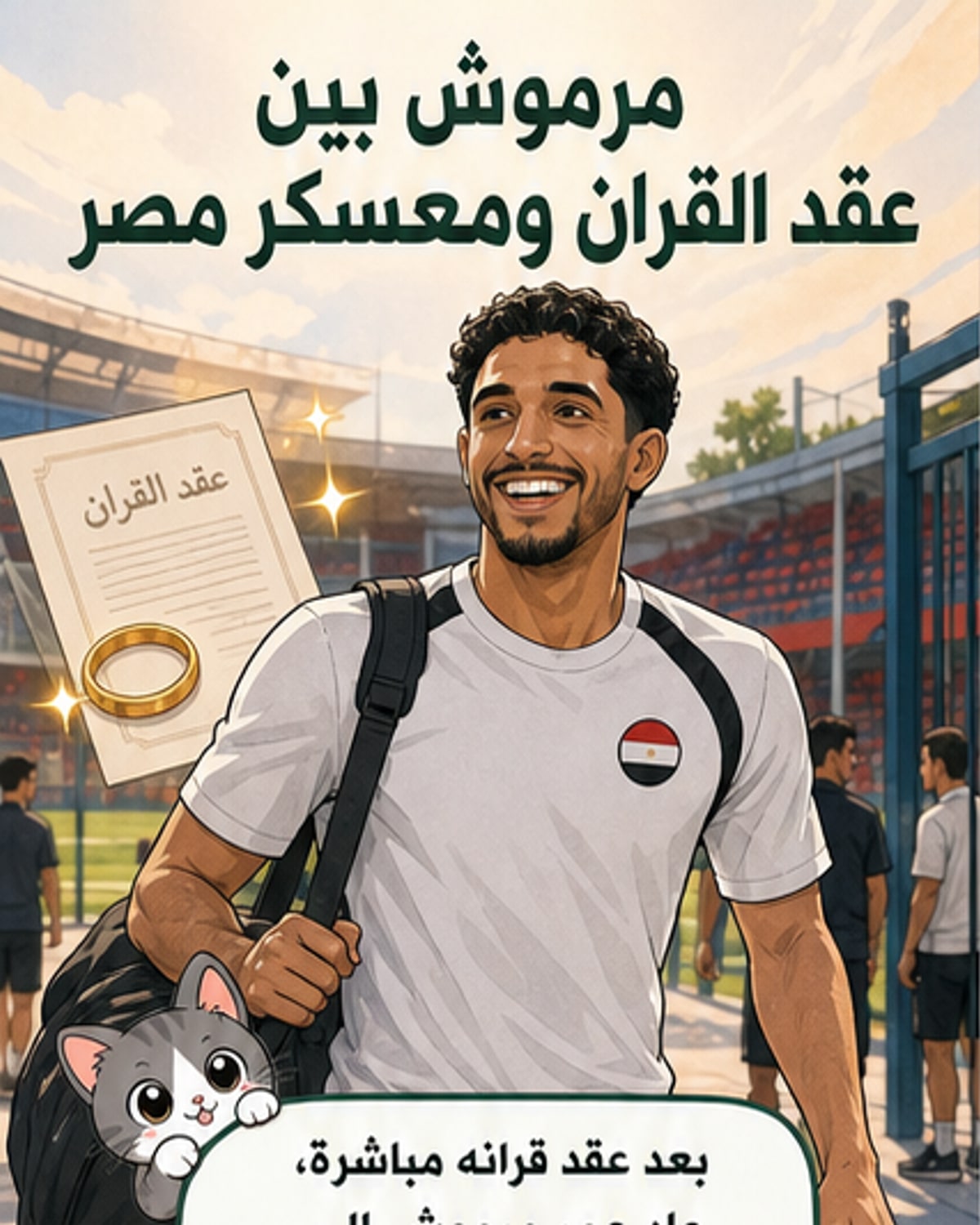 ظهور مرموش مع المنتخب بعد زفافه