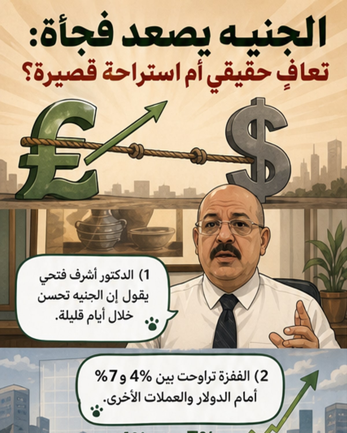 الجنيه المصري يعاود الارتفاع بقوة