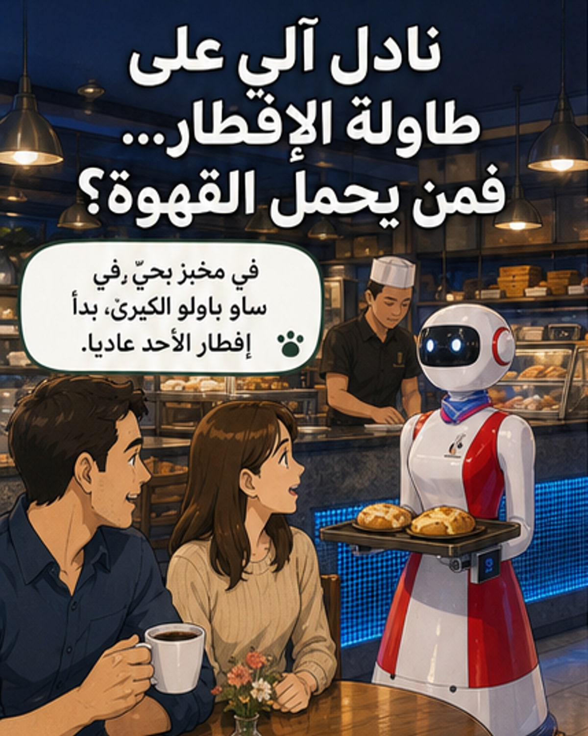 النادل الآلي يدخل المطاعم