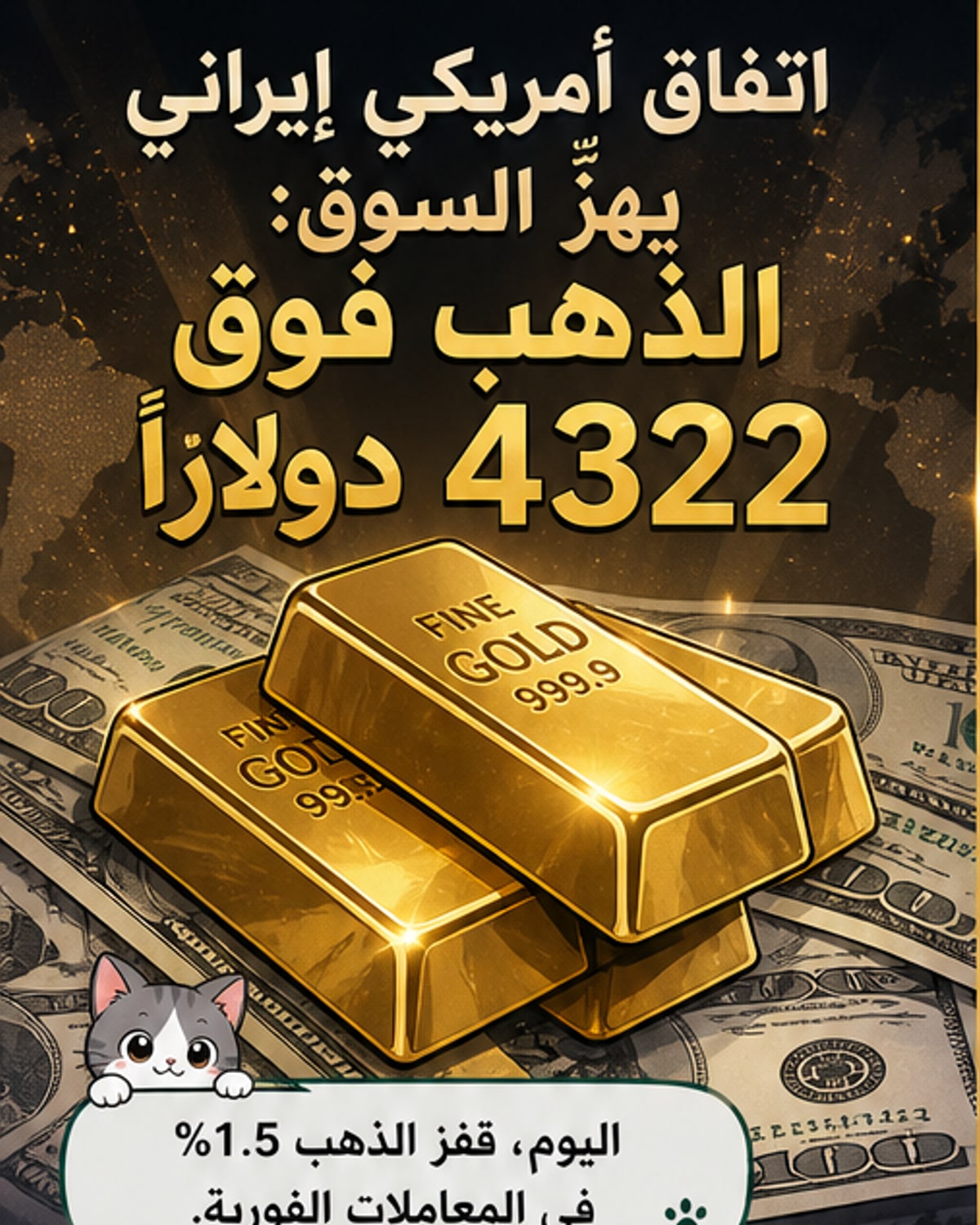 الذهب يقفز فوق 4322 دولارًا