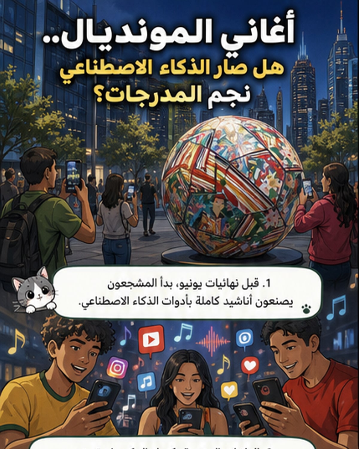 أغاني كأس العالم تُصنع بالذكاء الاصطناعي