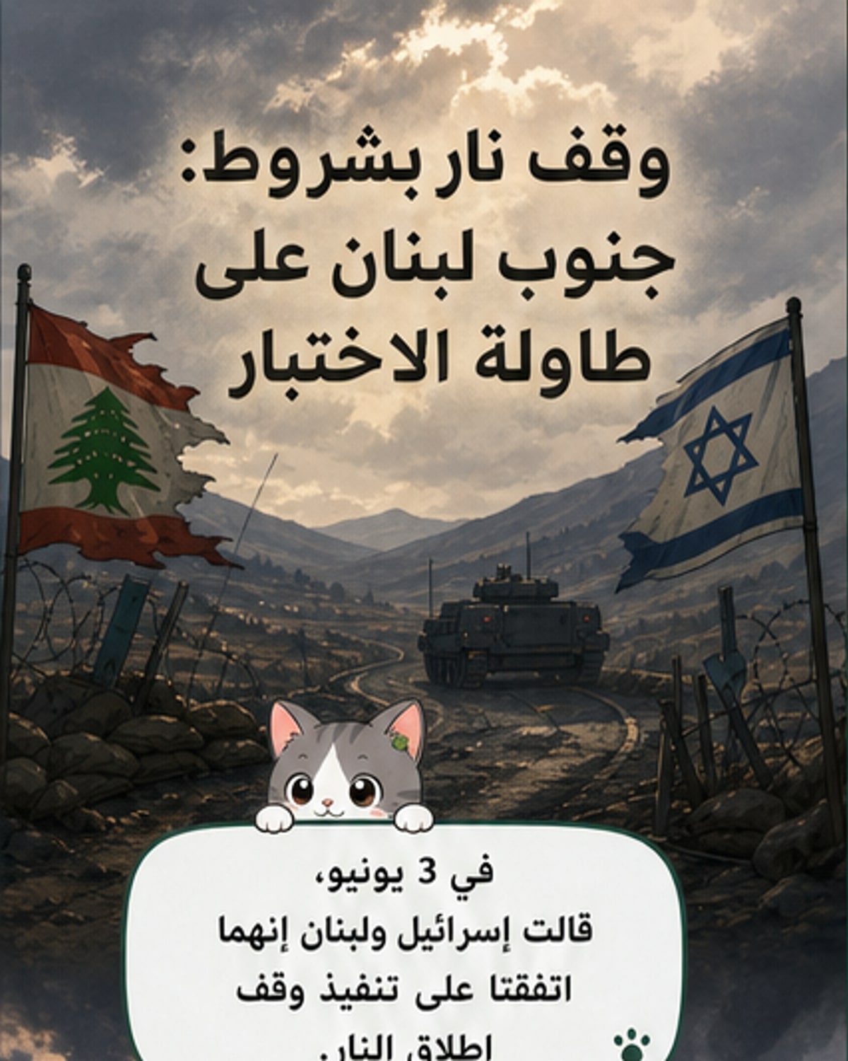 إسرائيل ولبنان تتفقان على وقف إطلاق النار بشروط