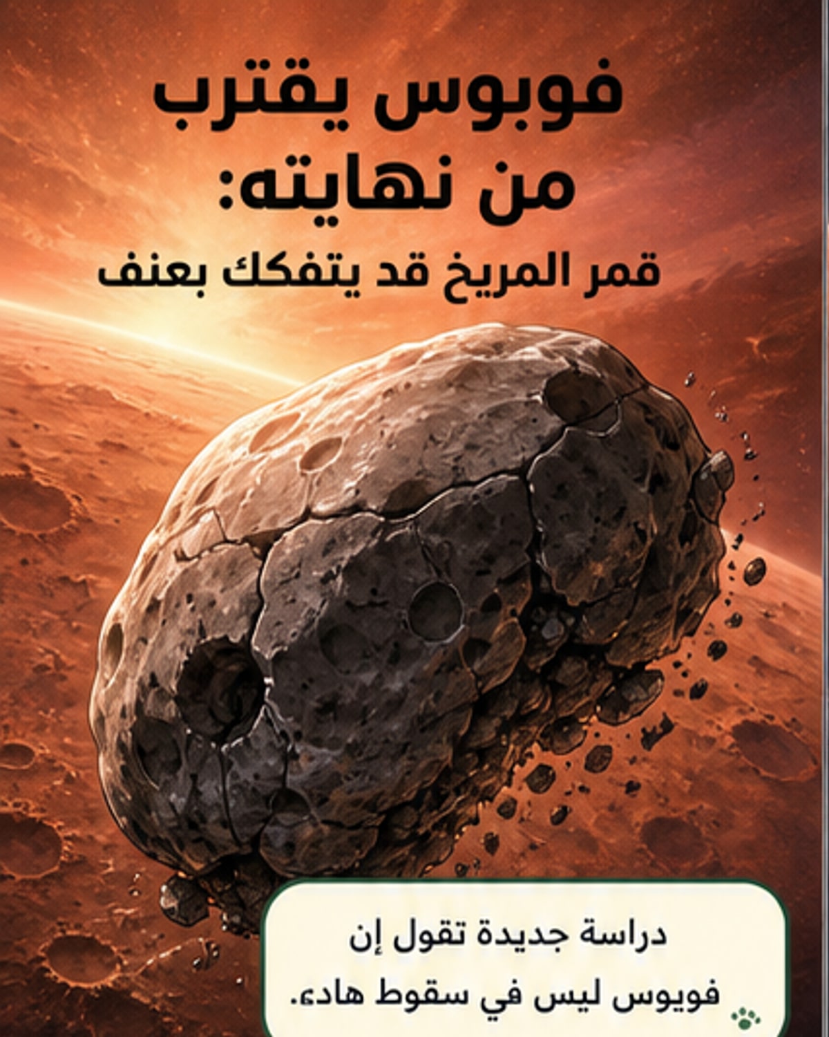 نهاية عنيفة لقمر المريخ فوبوس