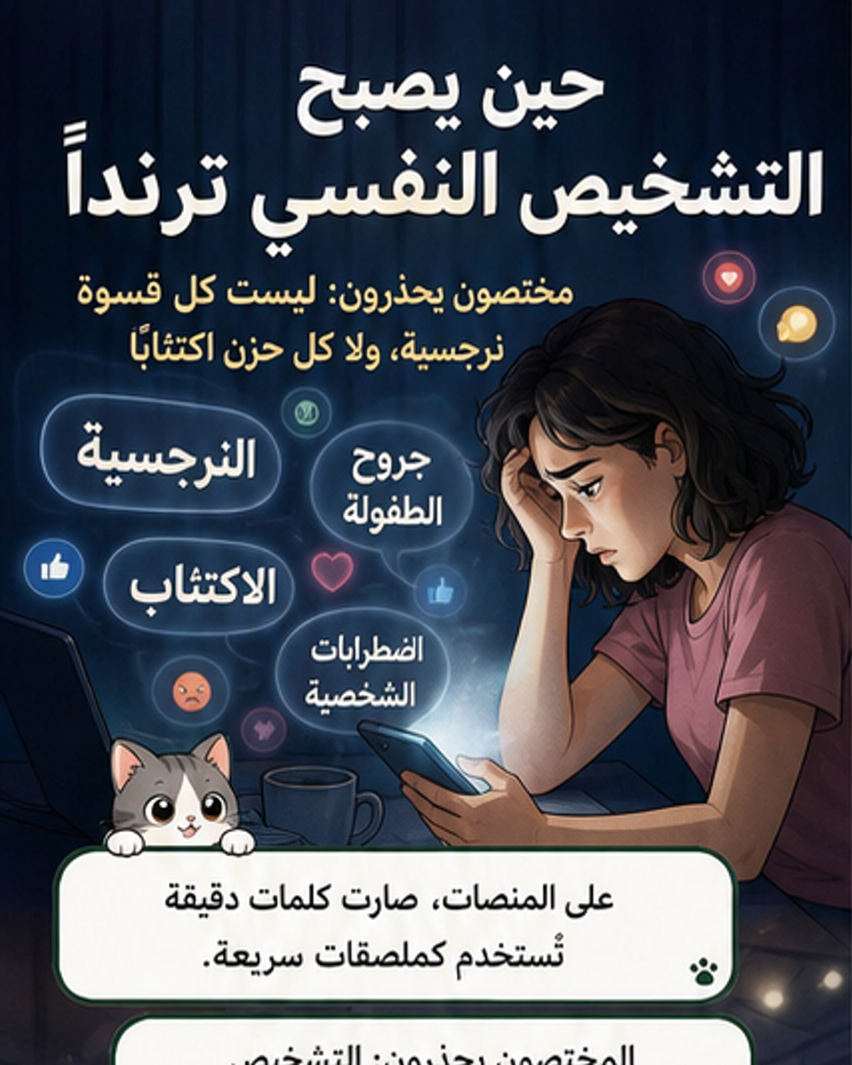 تشخيص نفسي عشوائي على السوشيال ميديا؟