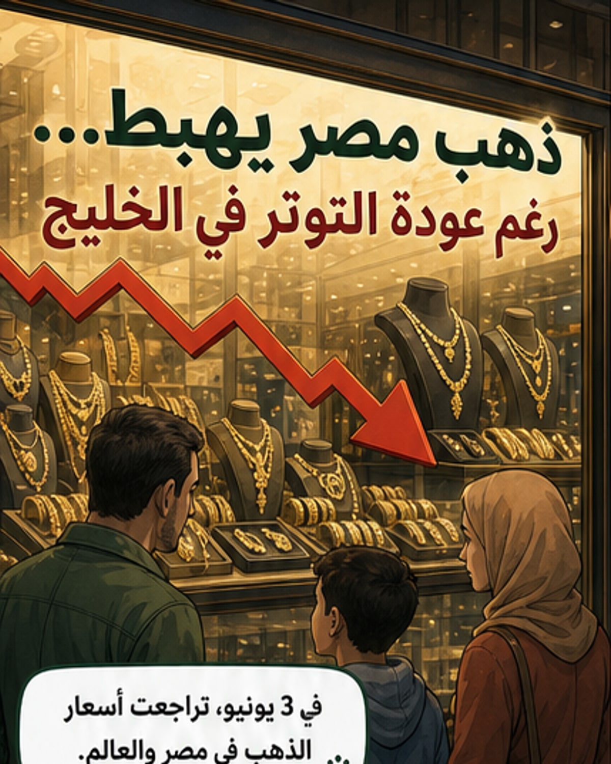 انخفاض سعر الذهب في مصر بعد توترات الشرق الأوسط