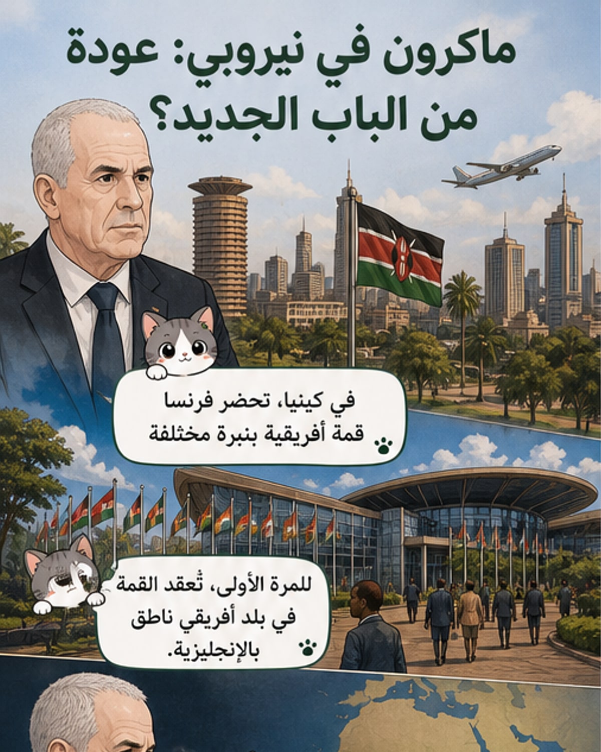 ماكرون يعود إلى أفريقيا من كينيا