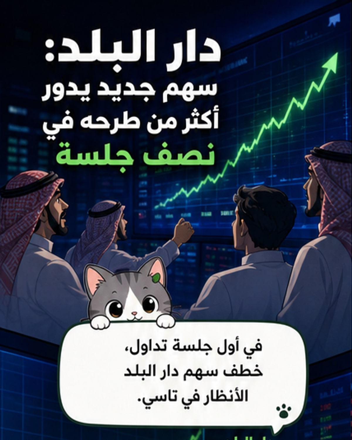 سهم «دار البلد» يقفز 26% في أول يوم