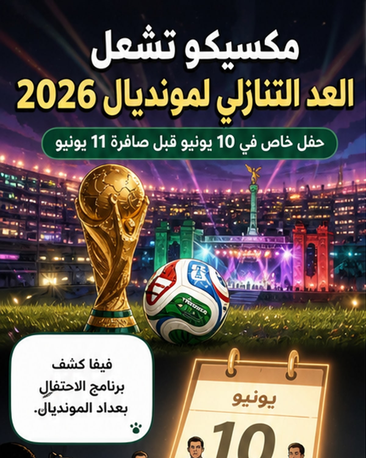 احتفالات العد التنازلي لمونديال 2026 تنطلق في مكسيكو