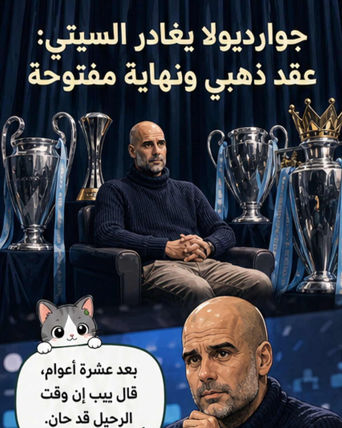 جوارديولا يغادر السيتي بعد عقد من الذهب