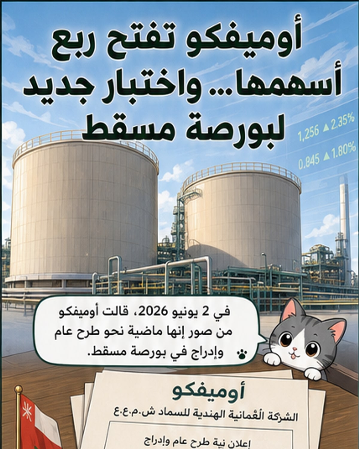 أوميفكو تطرح 25% من أسهمها في بورصة مسقط
