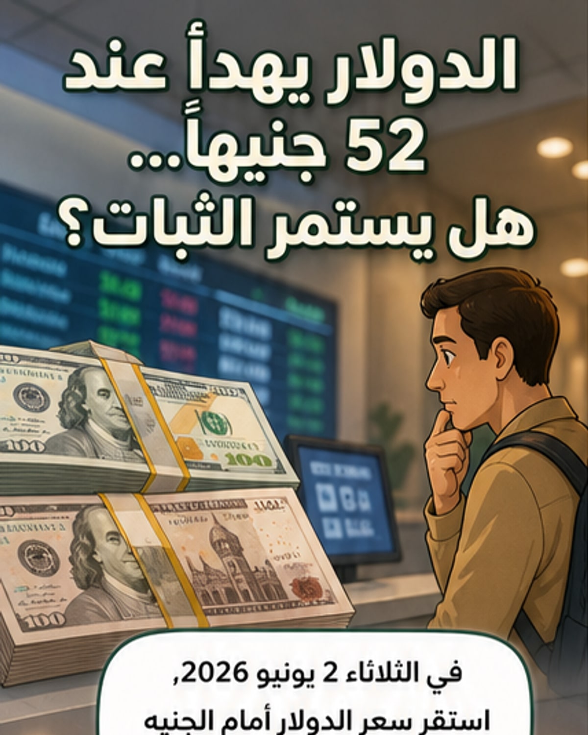 استقرار سعر الدولار أمام الجنيه