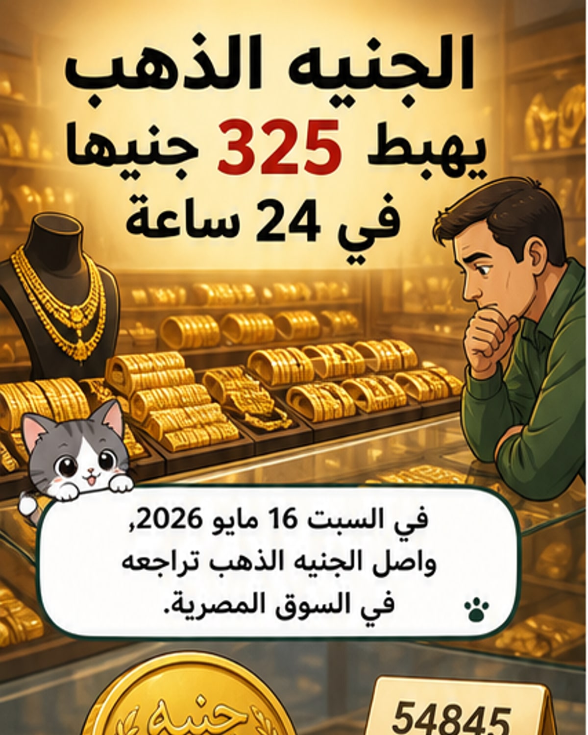 انخفاض سعر الجنيه الذهب 125 جنيها