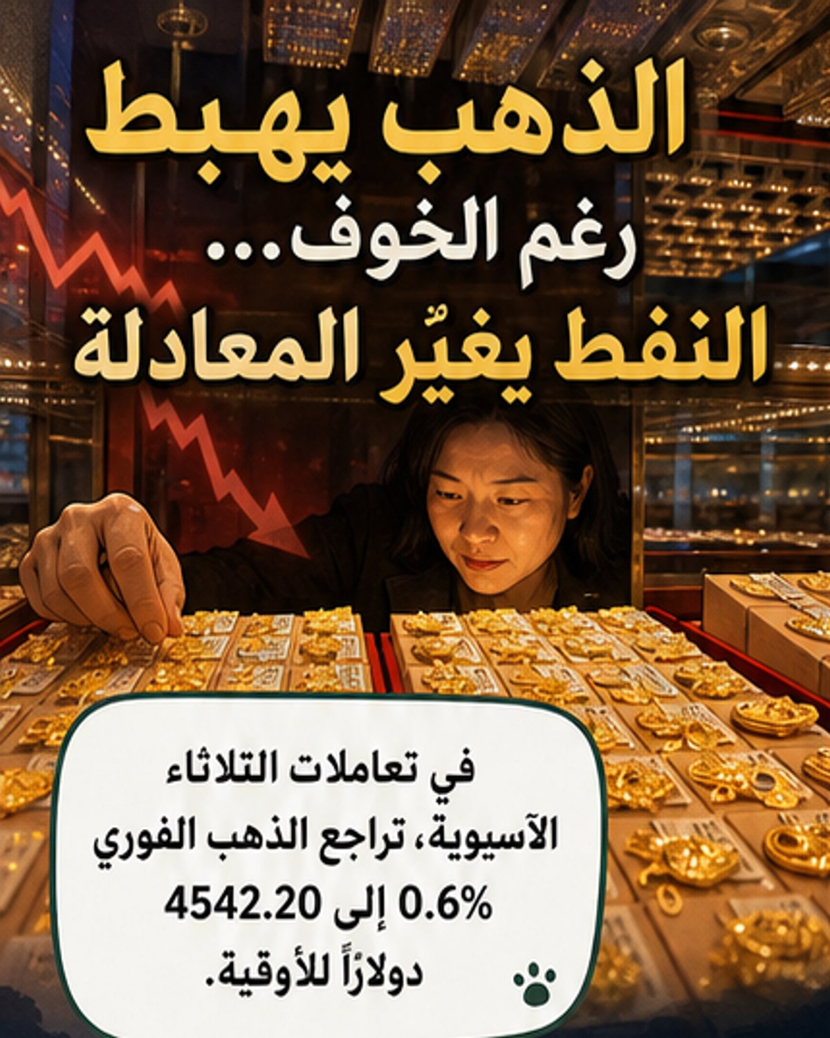 الذهب يتراجع تحت وطأة صدمة النفط