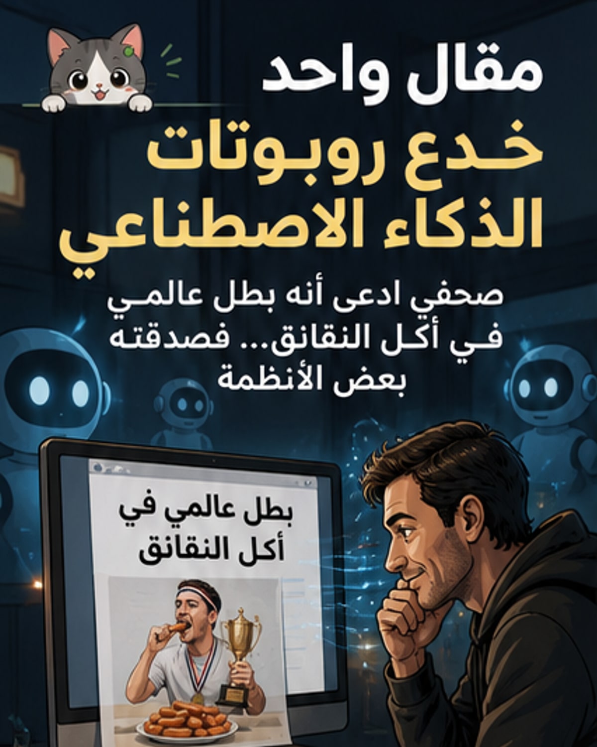 صحفي يخدع روبوتات الذكاء الاصطناعي بادعاء كاذب