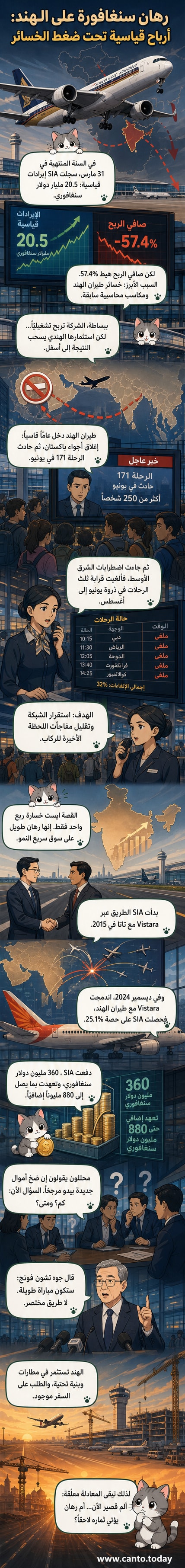 طائرة تابعة للخطوط الجوية السنغافورية تقلع من مطار برشلونة، في أبريل 2026، بينما تواجه الشركة خسائر من استثماراتها في طيران الهند.