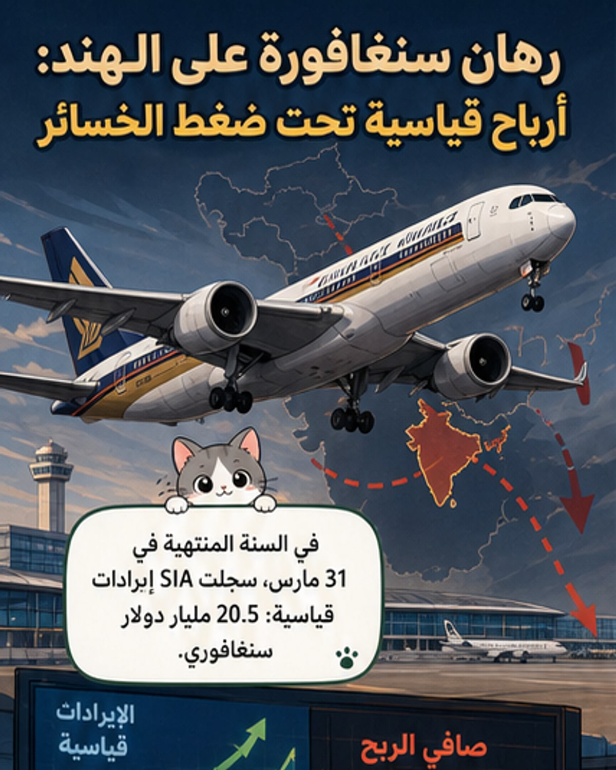 خسائر طيران الهند تُثقل كاهل الخطوط السنغافورية