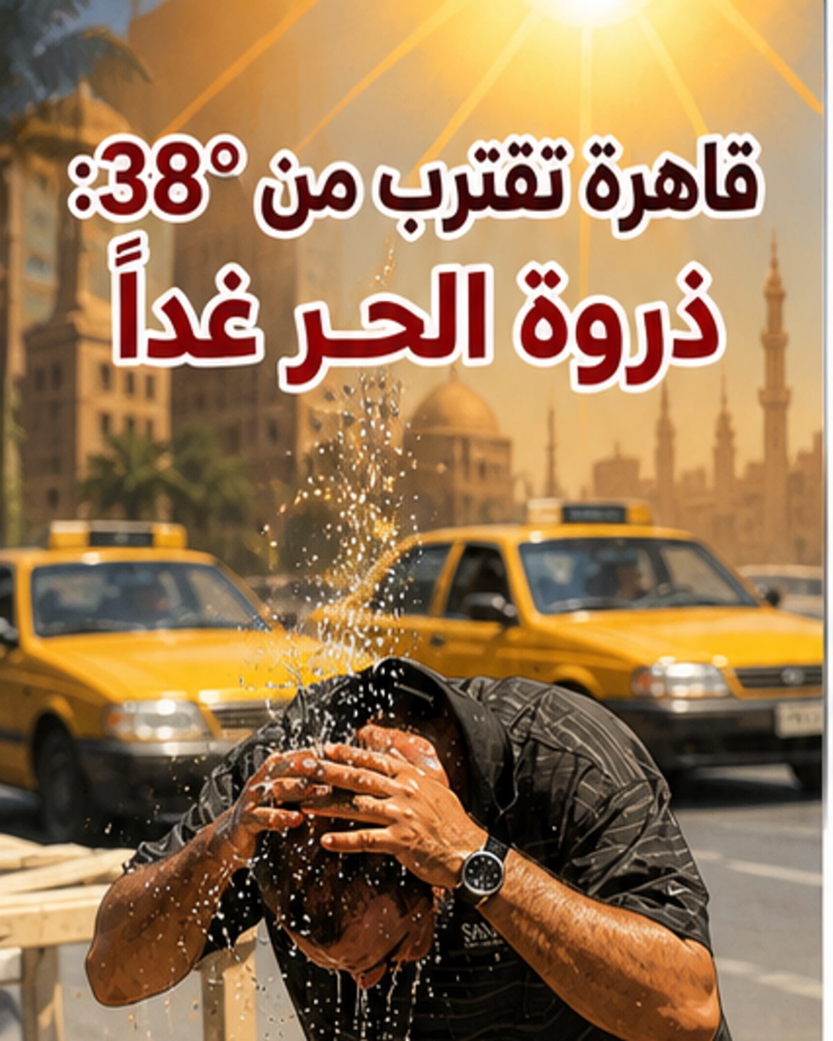 ذروة الموجة الحارة غدًا.. والقاهرة تقترب من 38 درجة