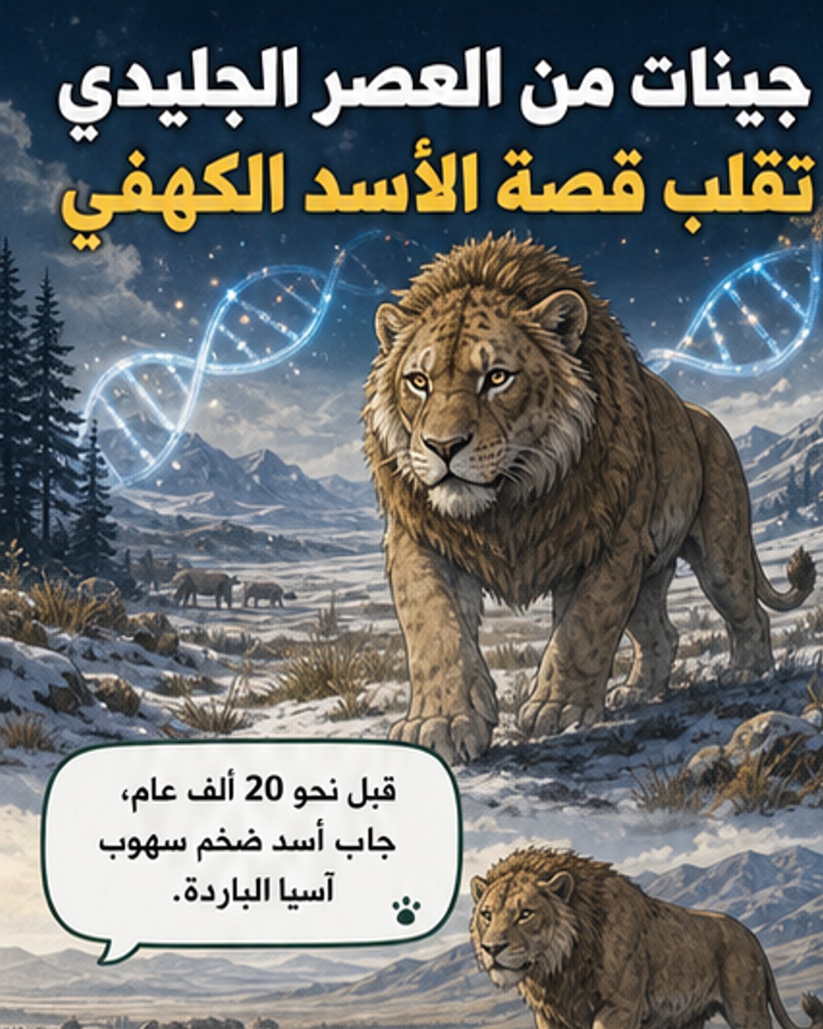 ألف سنة من الجينات تكشف أسرار الأسد الكهفي
