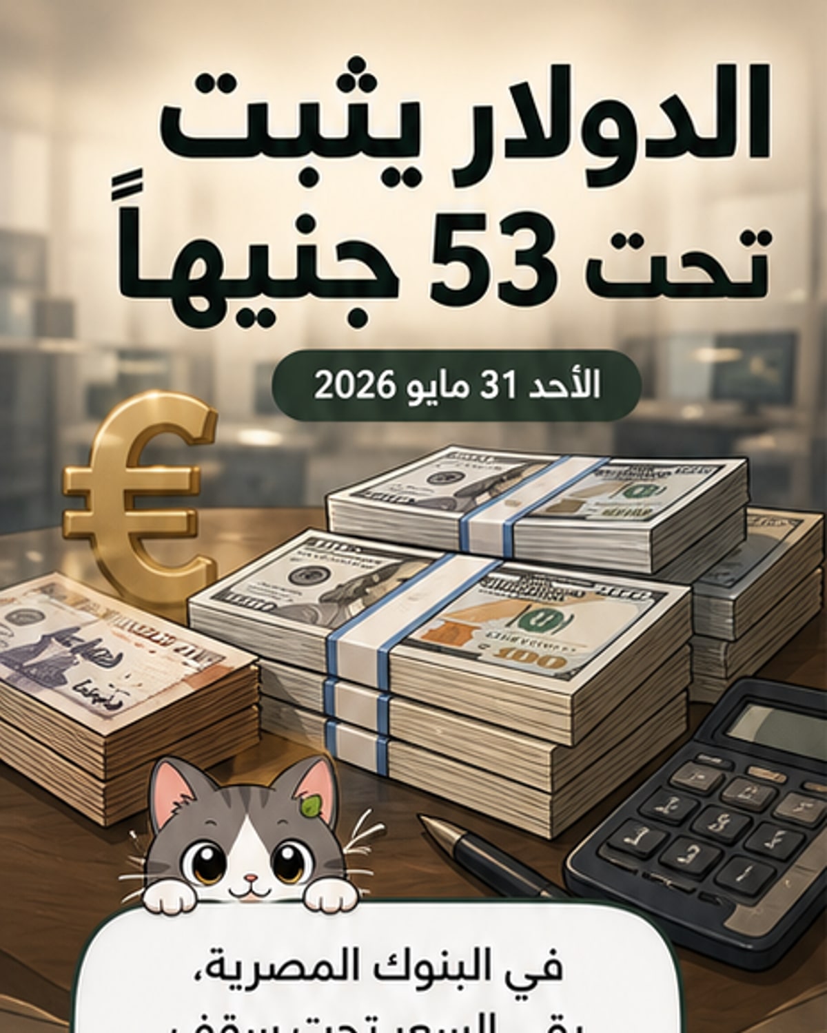 استقرار سعر الدولار أمام الجنيه