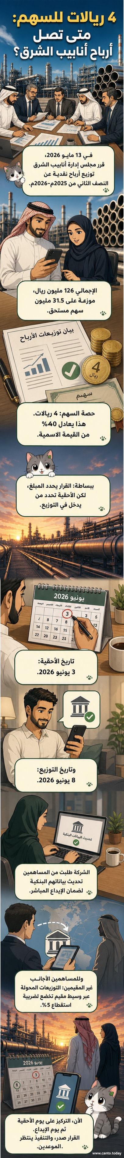 رسم توضيحي يظهر تدفق أموال من شركة صناعية إلى مستثمرين، مع رموز لأسهم وريالات سعودية.