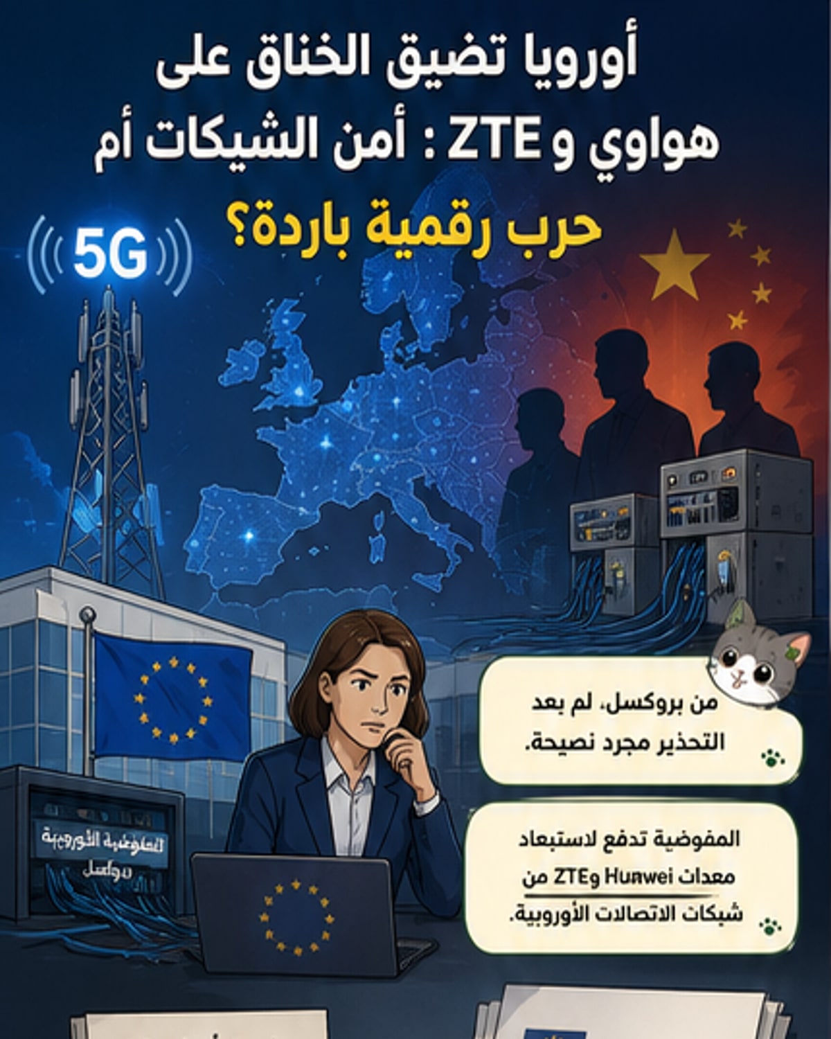 أوروبا تُبعد هواوي وزد تي إي من شبكاتها