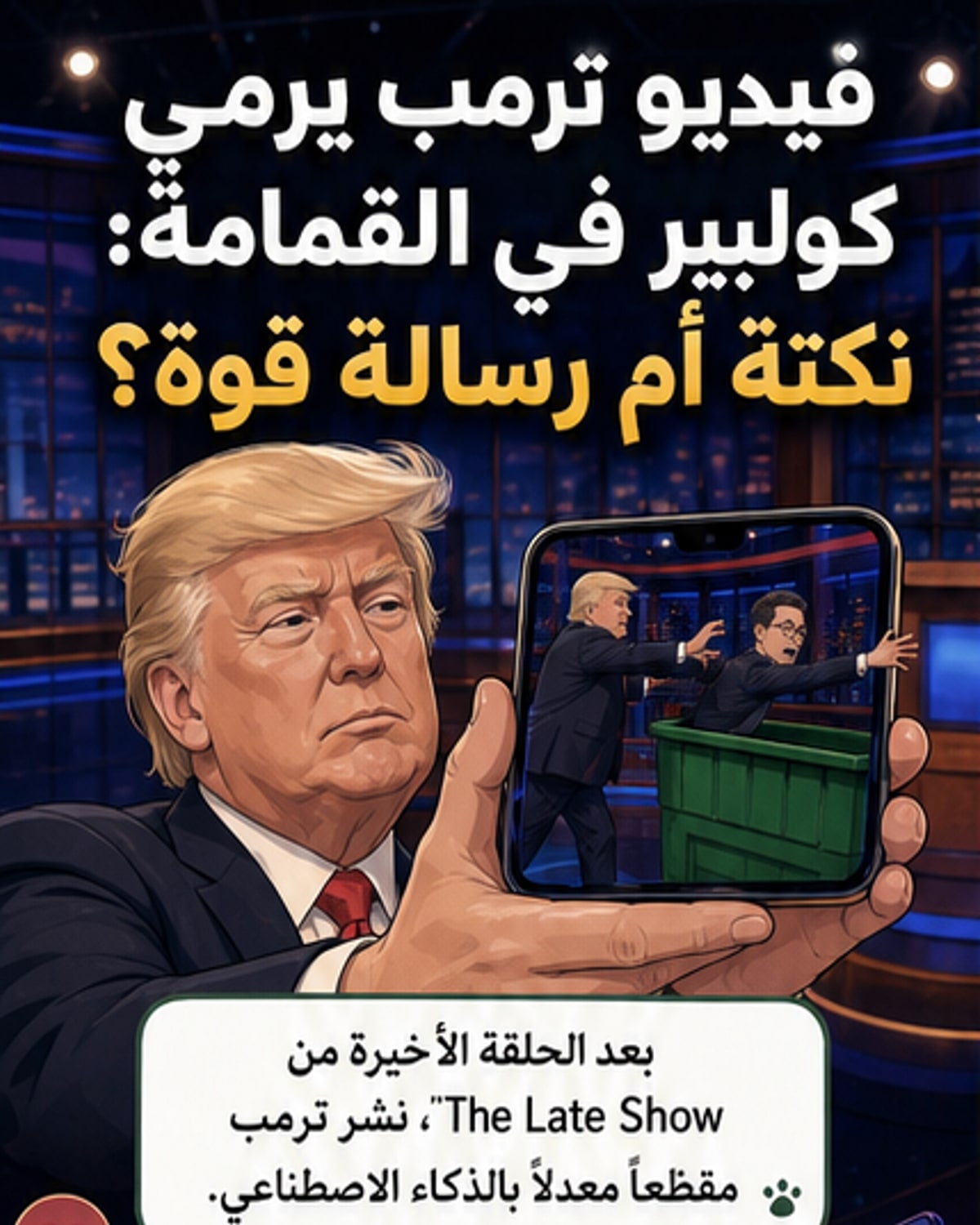 ترمب يرمي كولبير في القمامة بالذكاء الاصطناعي